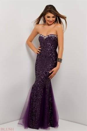 dark purple mermaid prom dresses