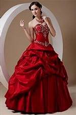 dark red corset prom dress