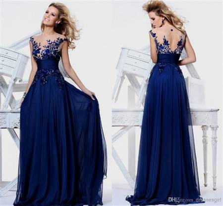 elegant blue prom dress