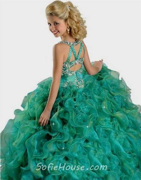 emerald green ball gown for kids