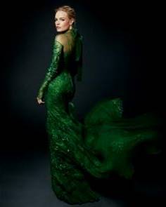 emerald green lace gown