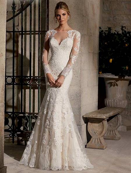 fishtail wedding dress with sleeves