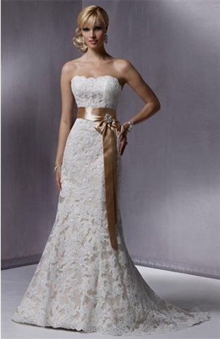 fit and flare lace wedding dress with bling