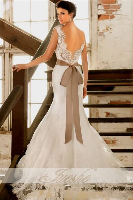 fit and flare low back wedding dress