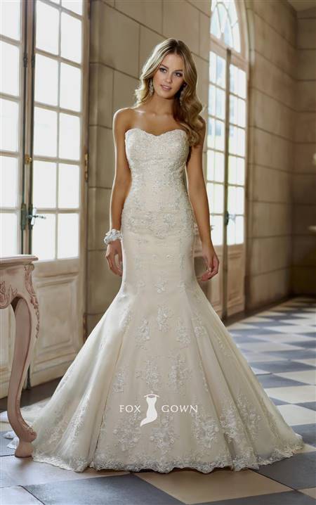 fit and flare low back wedding dress