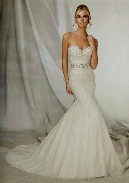 fit and flare wedding dress with bling