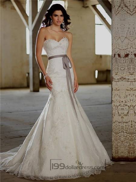 fit and flare wedding dress with sweetheart neckline