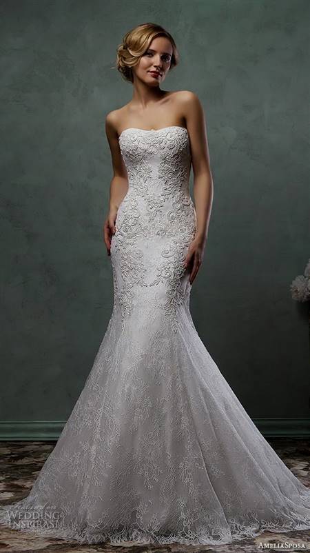 fit and flare wedding dresses with sweetheart neckline