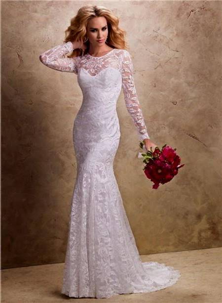 fitted lace wedding dress with sleeves