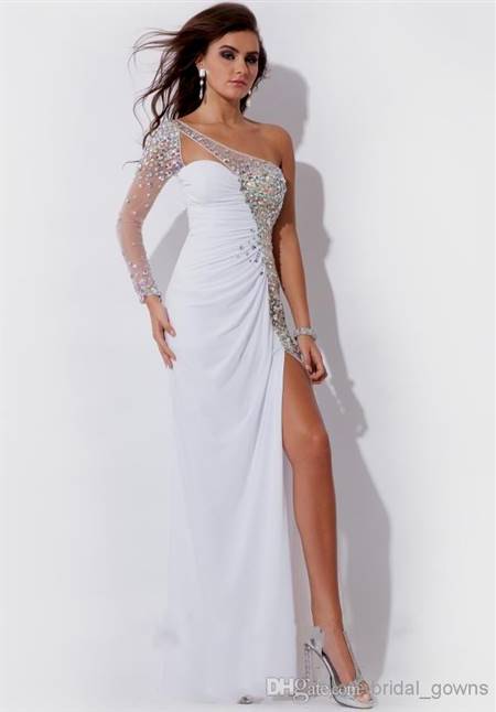 fitted white prom dresses