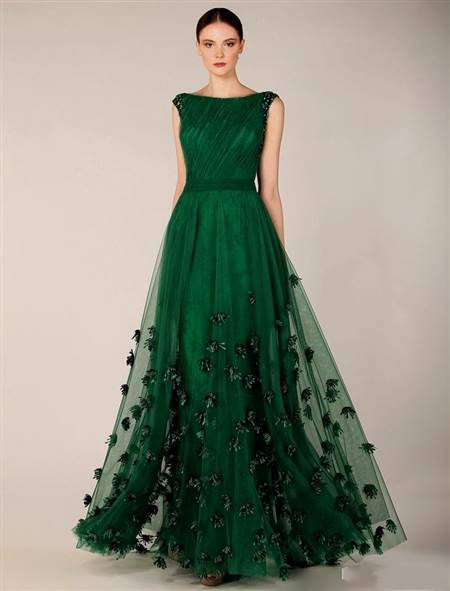 forest green ball gown
