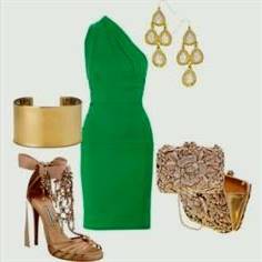 forest green dress accessories