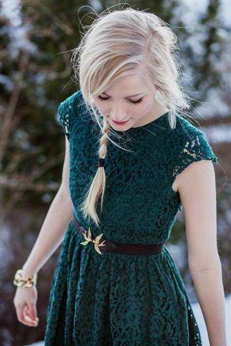 forest green lace dress