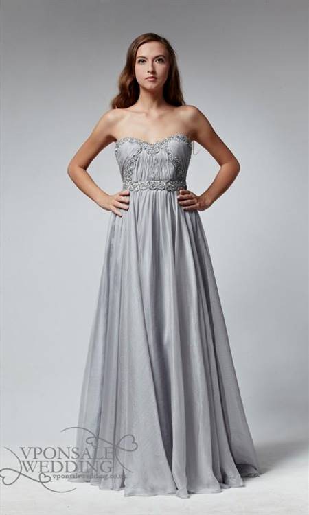full length grey bridesmaid dresses