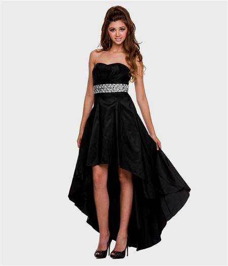 gold and black high low prom dresses