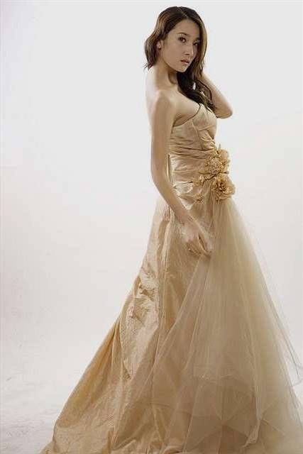 gold coloured wedding dresses
