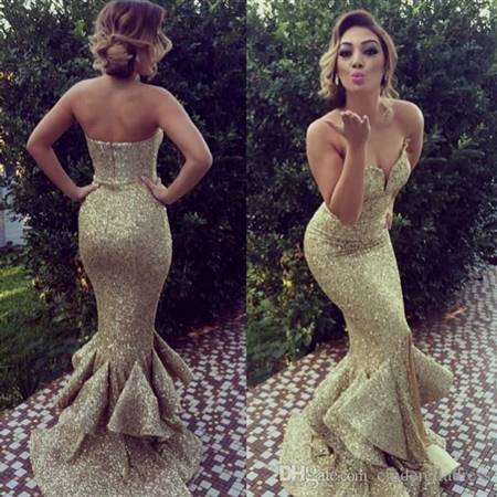 gold mermaid prom dresses