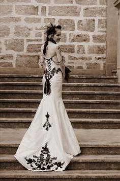 goth wedding dress white