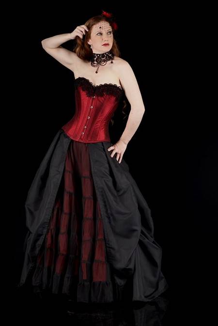 gothic prom dresses red and black