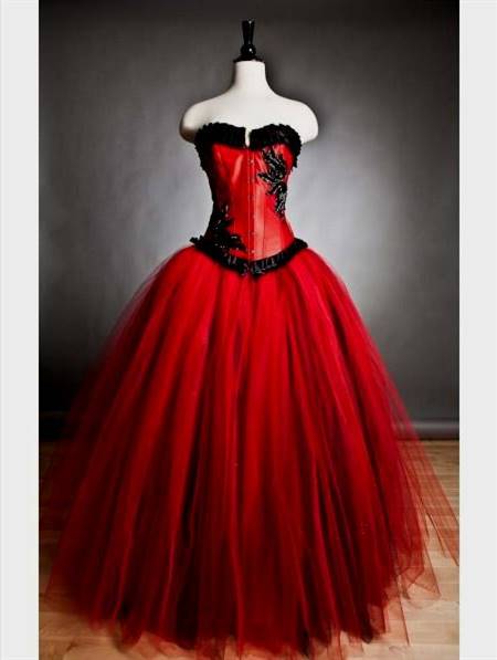 gothic red and black dress