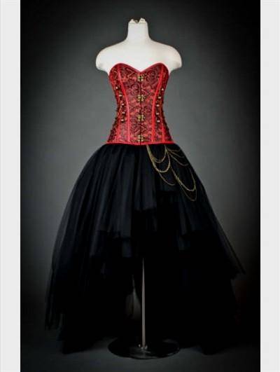 gothic red and black prom dress
