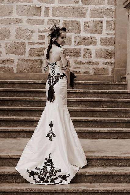 gothic wedding dresses white