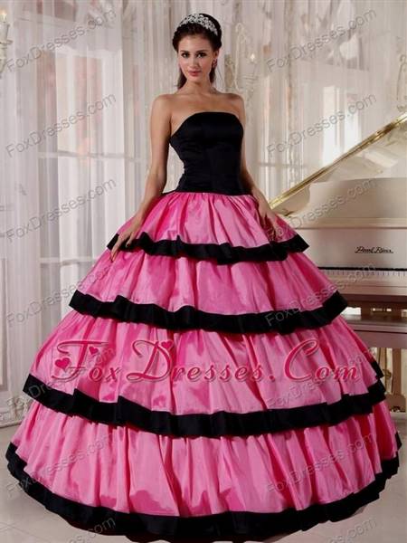 gowns for debutante pink and black