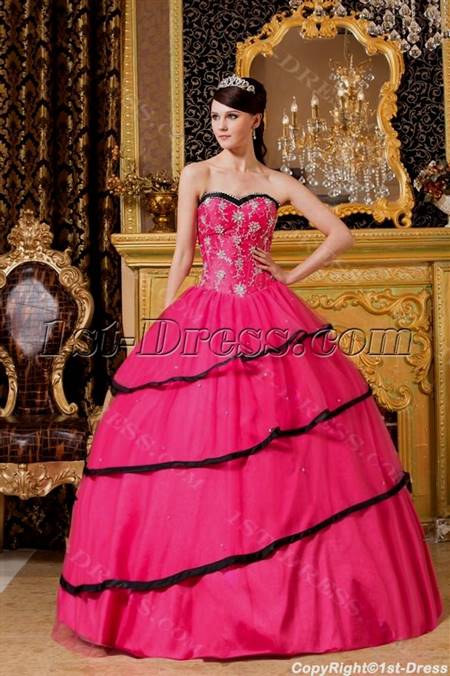 gowns for debutante pink and black