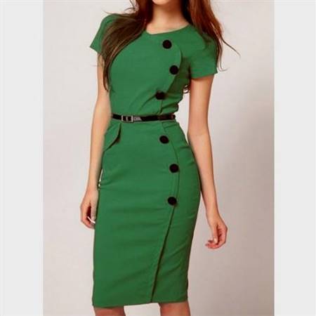 green and black casual dress