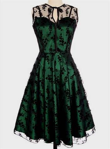 green and black cocktail dress