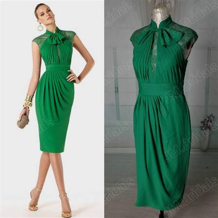 green cocktail dress with sleeves