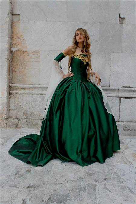 green medieval princess dresses