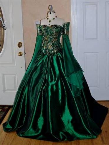 green victorian ball gown