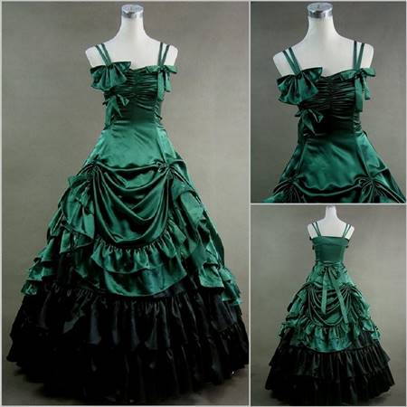 green victorian ball gown