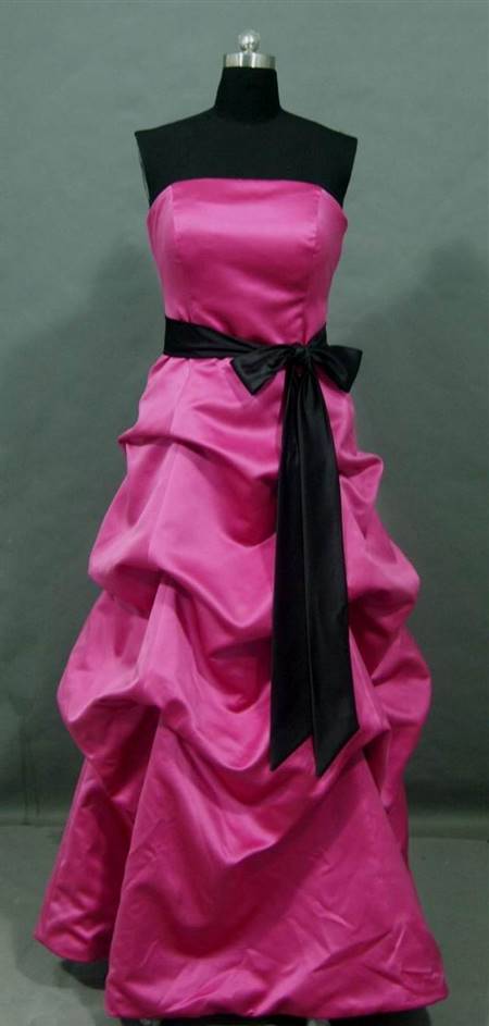 hot pink and black bridesmaid dresses