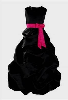 hot pink and black flower girl dresses