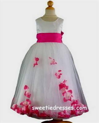 hot pink and white flower girl dresses