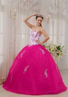 hot pink and white wedding dresses