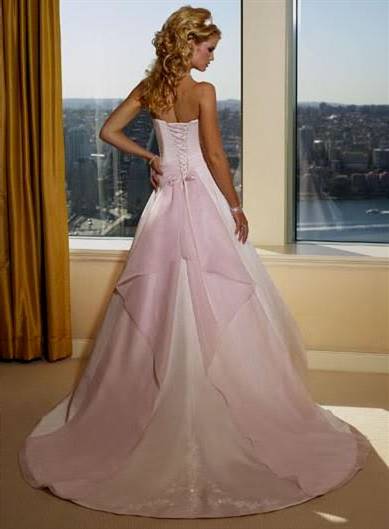 hot pink and white wedding dresses