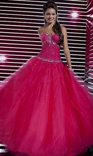 hot pink ball gown dresses