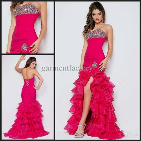 hot pink corset prom dresses
