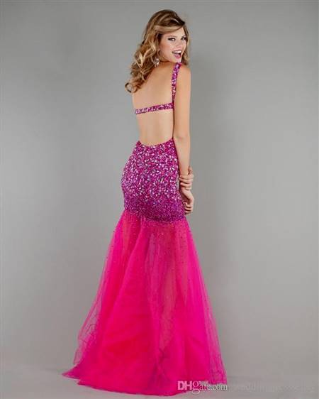 hot pink mermaid prom dresses