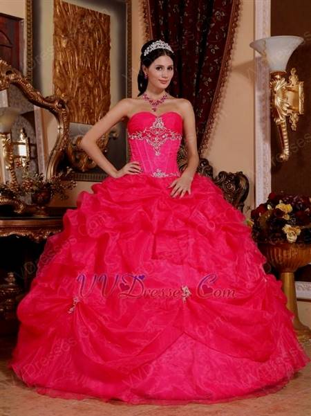 hot pink prom dresses with diamonds