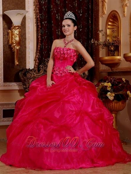 hot pink puffy quinceanera dresses