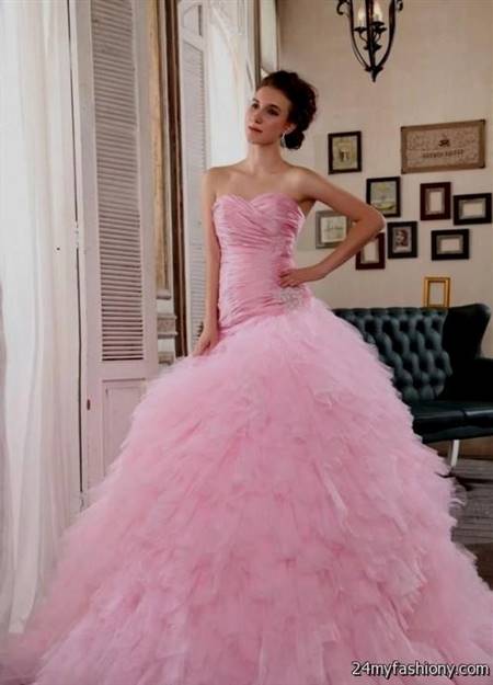huge ball gown wedding dresses pink