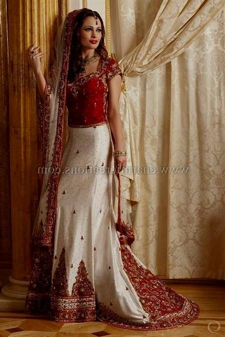 indian bridal dresses in red and white