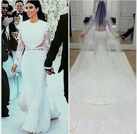 kim kardashian wedding dress back