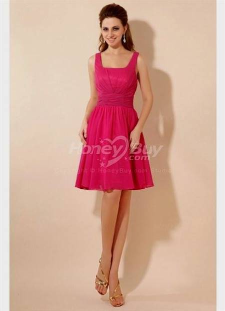 knee length bridesmaid dresses with straps