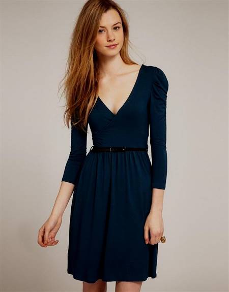 knee length casual dresses with sleeves