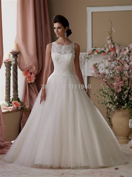 lace back ball gown wedding dress